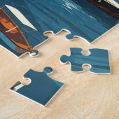 スプリットクロアチアトラベルアートヴィンテージ ジグソーパズル (側面)