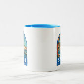 スプリットクロアチアトラベルアートヴィンテージ ツートーンマグカップ (中央)