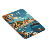 スプリットクロアチアトラベルアートヴィンテージ マグネット (右側)
