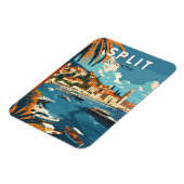 スプリットクロアチアトラベルアートヴィンテージ マグネット (左側)