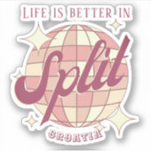 スプリットクロアチアレトロヴィンテージパーティー休日 シール (正面)