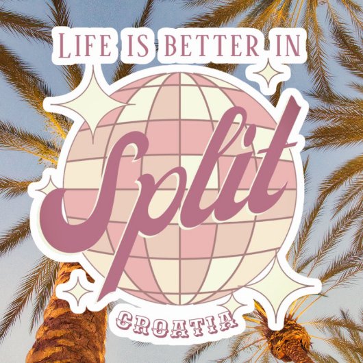 スプリットクロアチアレトロヴィンテージパーティー休日 シール