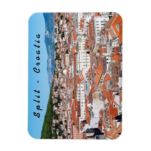 スプリットシティの一般的なトップビュー-クロアチア、ダルマティア マグネット (縦)
