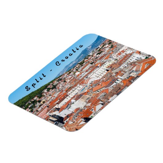 スプリットシティの一般的なトップビュー-クロアチア、ダルマティア マグネット (左側)