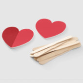 スプリットハートファン – テクスチャ加工とスムーストマトレッド ハンドファン (組立なし)