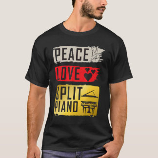 スプリットピアノミュージカル楽器ピアニストスプリットピアン Tシャツ