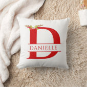 スプリットモノグラムレターDクリスマス鹿〔雄ジカの〕枝角 クッション (ブランケット)