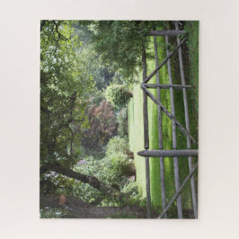 スプリットレールフェンス-緑の芝生造園場 ジグソーパズル