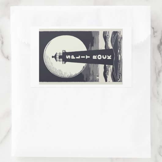 スプリットロックライトハウスミネソタムーン 長方形シール (バッグ)