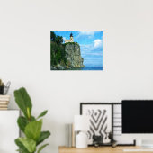 スプリットロックライトハウス – 油絵を描プリント ポスター (ホームオフィス)