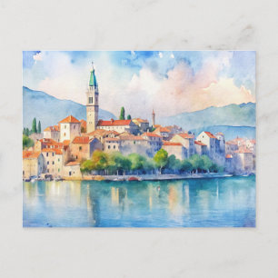 スプリット市クロアチア水絵画色 ポストカード