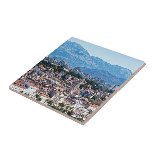 スプリット市街の海滨の空中写真、ダルマチア、クロアチア タイル (側面)