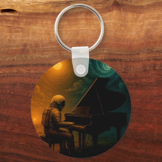 スプリット遊リアリティの宇宙飛行士のピアノ – Surreal キーホルダー (正面)