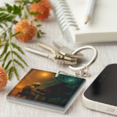 スプリット遊リアリティの宇宙飛行士のピアノ – Surreal キーホルダー (正面右)