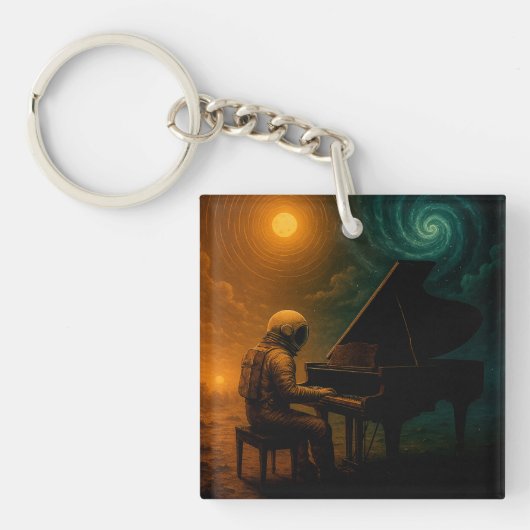 スプリット遊リアリティの宇宙飛行士のピアノ – Surreal キーホルダー (正面)