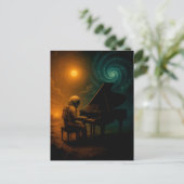 スプリット遊リアリティの宇宙飛行士のピアノ – Surreal ポストカード (スタンド正面)