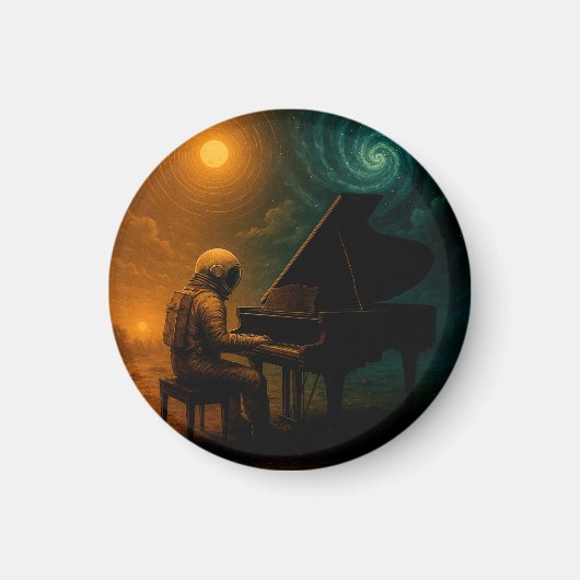 スプリット遊リアリティの宇宙飛行士のピアノ – Surreal マグネット (正面)