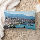 スプリット・シティ海底上空ビュー、ダルマティア、クロアチア ランバークッション (ブランケット)