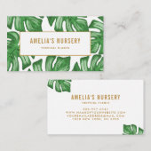 スプリット・リーフ・フィロデンドロン・トロピカル・ビジネス・カード 名刺 (正面/裏面)