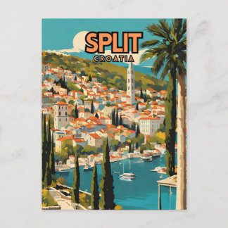 スプリットCroatia懐かしいレトロ旅行ポスター ポストカード