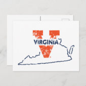 スプリットVバージニア州ラブ ポストカード (正面/裏面)