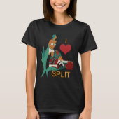 スプリト・クロアチア ハート イラスト グリーン トラベル Tシャツ (正面)