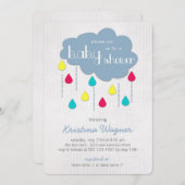 スプリンカラフルクルズベビーシャワー招待状 招待状 (正面/裏面)