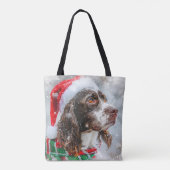 スプリンガースパニエル犬のクリスマス トートバッグ (裏面)