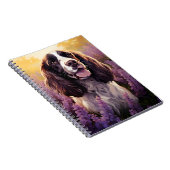 スプリンガースパニエル犬インラベンダーフィールド ノートブック (右側)