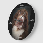 スプリンガースパニエル犬ウォールクロック ラージ壁時計 (傾斜)