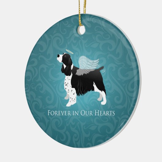 スプリンガースパニエル犬エンジェルドッグペットメモリアルデザイン セラミックオーナメント (左)