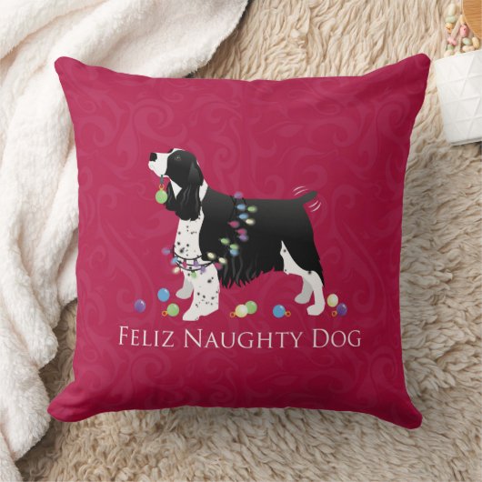 スプリンガースパニエル犬クリスマスデザイン クッション (ブランケット)