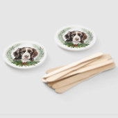 スプリンガースパニエル犬クリスマスリースフェスティバルカップ ハンドファン (組立なし)