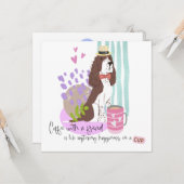 スプリンガースパニエル犬コーヒーユーモア引用文任意大事な行事 カード (正面/裏面インサイチュ)