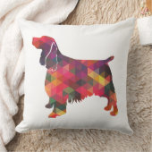 スプリンガースパニエル犬ドグジオメトリックシルエット数々の クッション (ブランケット)