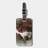 スプリンガースパニエル犬ドッグアート ラゲッジタグ (正面縦)