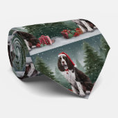 スプリンガースパニエル犬ドッグインスノークリスマス ネクタイ (ロール)