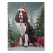 スプリンガースパニエル犬ドッグインスノークリスマス ノートブック (正面)