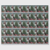 スプリンガースパニエル犬ドッグインスノークリスマス ラッピングペーパー (フラット)