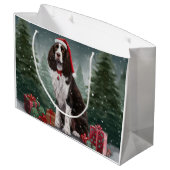 スプリンガースパニエル犬ドッグインスノークリスマス ラージペーパーバッグ (裏面アングル)