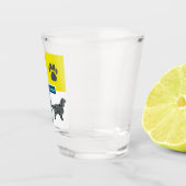 スプリンガースパニエル犬ドッグシルエット&ポーY&Bグリッド ショットグラス (右)