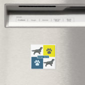 スプリンガースパニエル犬ドッグシルエット&ポーY&Bグリッド マグネット (インサイチュ (食洗機))