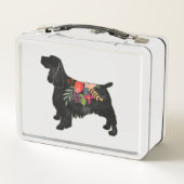 スプリンガースパニエル犬ドッグブリードボヘミアンフローラ メタルランチボックス (裏面)