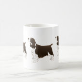 スプリンガースパニエル犬ドッグベーシック品種シルエットブラウン コーヒーマグカップ (中央)
