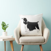 スプリンガースパニエル犬ドッグ基本品種シルエットブラック クッション (椅子)