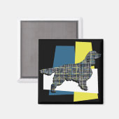 スプリンガースパニエル犬ドッグY&Bグリッドトリカラー マグネット (正面/裏面)