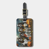 スプリンガースパニエル犬ハロウィン不気味 ラゲッジタグ (正面縦)