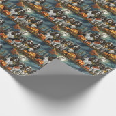 スプリンガースパニエル犬ハロウィン不気味 ラッピングペーパー (角)