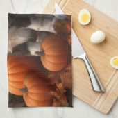 スプリンガースパニエル犬パピーオータムデライトカボチャ キッチンタオル (四つ折り)