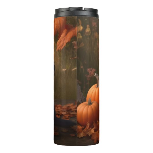 スプリンガースパニエル犬パピーオータムデライトカボチャ タンブラー (裏面)